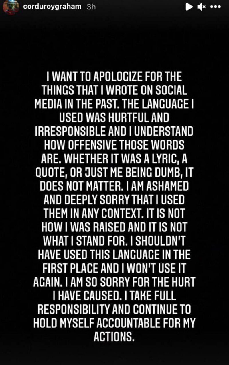 The apology (Image via corduroygraham)
