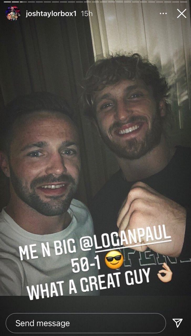 Josh Taylor meets Logan Paul in person two weeks after making negative remarks about him (Image via Twitter)