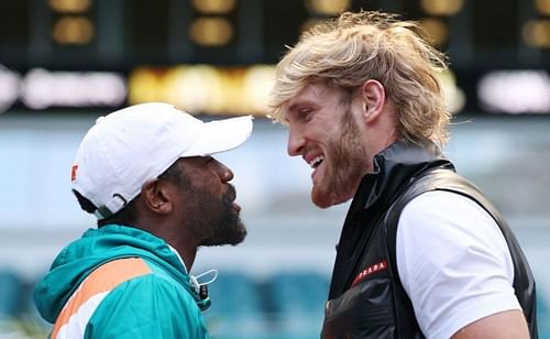 Floyd Mayweather Jr. (left); Logan Paul (right)