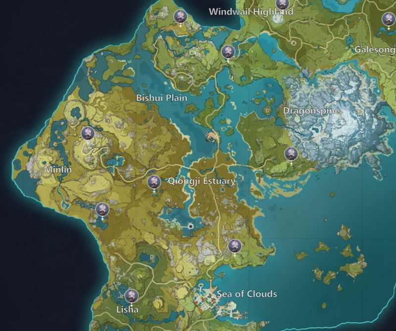 Unusual Hilichurl locations in Liyue (Image via Teyvat Interactive Map)