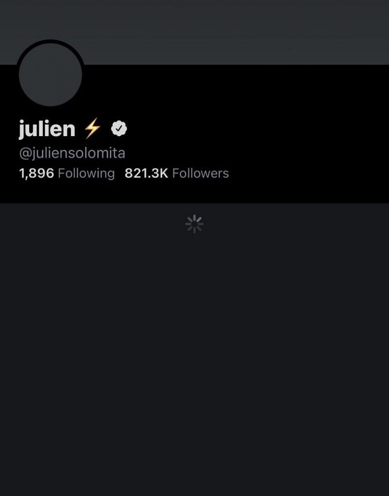 Julien&#039;s Twitter account right now (Image via Twitter)