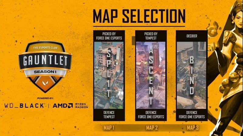 Force One Esports vs Tempest Selected Maps (Image via YouTube/The Esports Club)