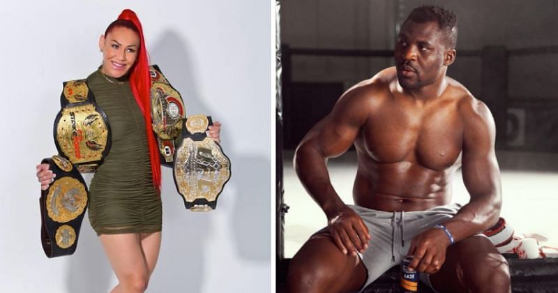 Cris Cyborg (left) and Francis Ngannou (right) [Image Credits: @criscyborg and @francisngannou on Instagram]