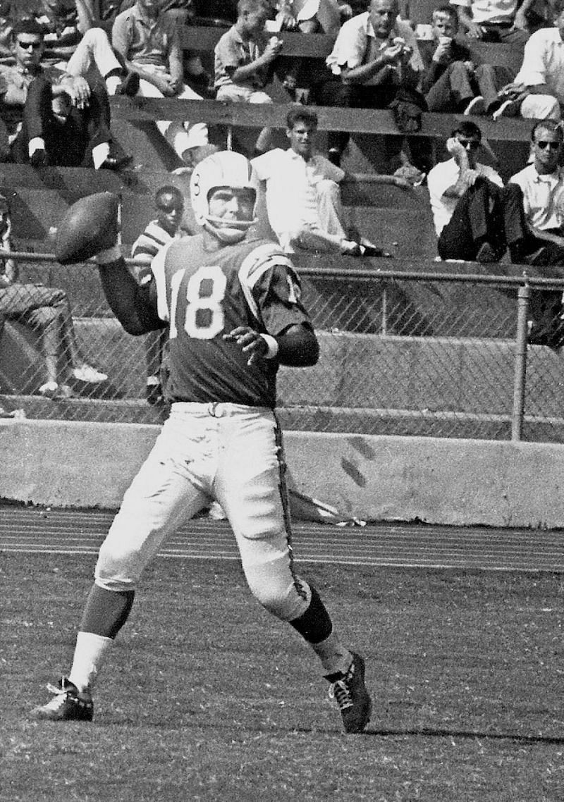 Detroit Lions QB Tobin Rote in action, pass vs Cleveland Browns at