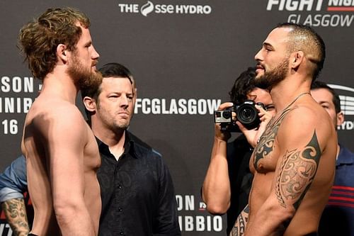 Gunnar Nelson (left) and Santiago Ponzinibbio (right) [Image Credit: @danawhite on Twitter]