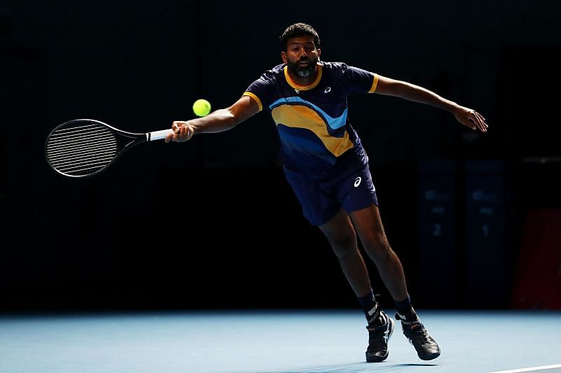 Rohan Bopanna during the Singapore Tennis Open at the OCBC Arena in February 2021 in Singapore