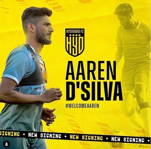 Hyderabad 's new signing Aaren D'Silva (Credits: Hyderabad FC official Instagram handle)