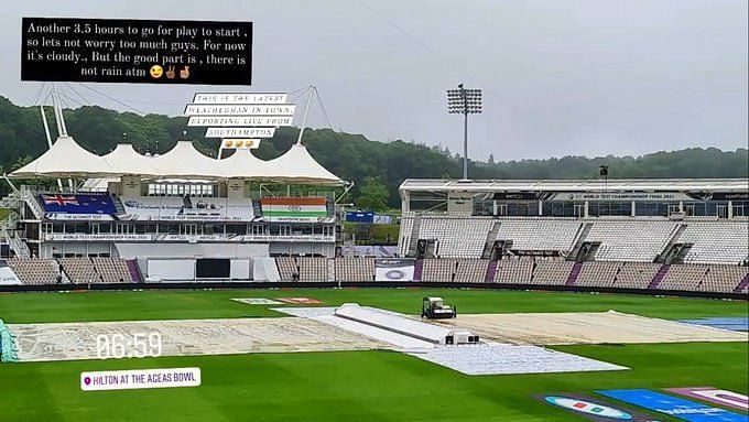 Dinesh Karthik shared a picture, providing a weather update from Southampton (Pic Credits: Twitter)