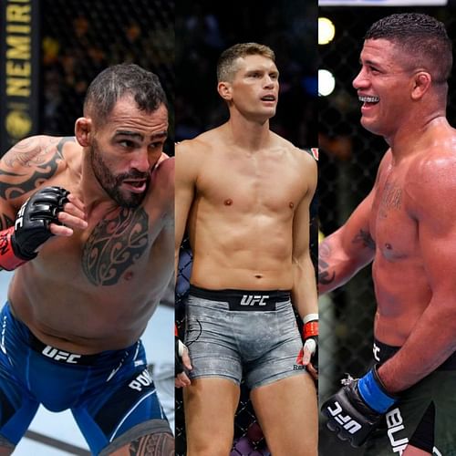 Santiago Ponzinibbio (left) wants to face the loser of Stephen Thompson (center) vs. Gilbert Burns (right)