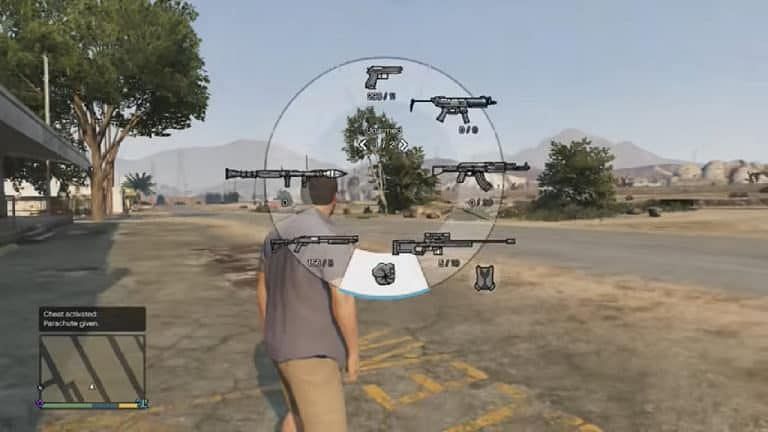 how to equip your parachute in gta 5 ps4