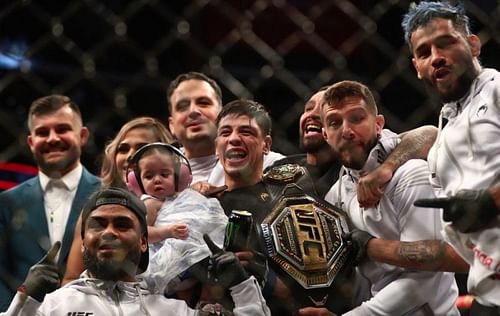 Brandon Moreno was all smiles, albeit accompanied by tears of joy, after his big win at UFC 263