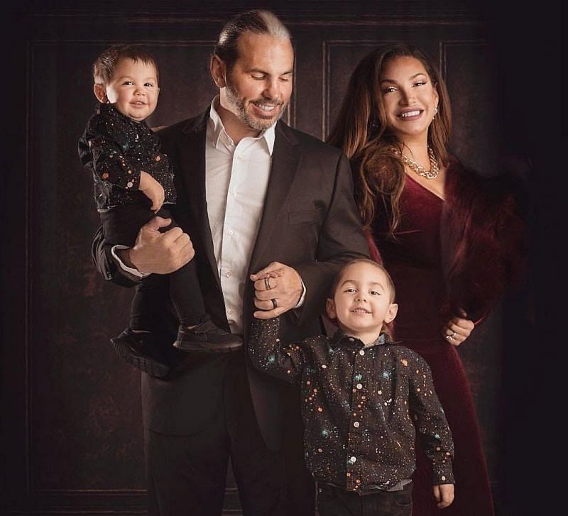 Matt Hardy and his wife with their kids