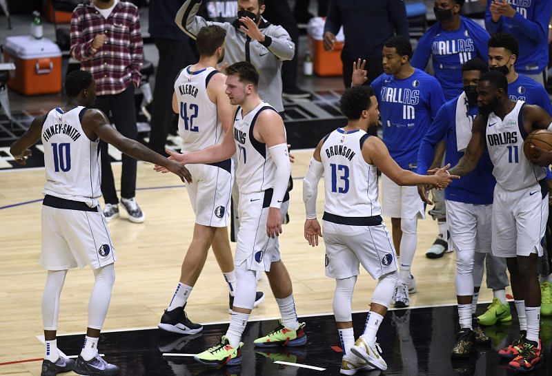 Dallas Mavericks team during game one against the LA Clippers