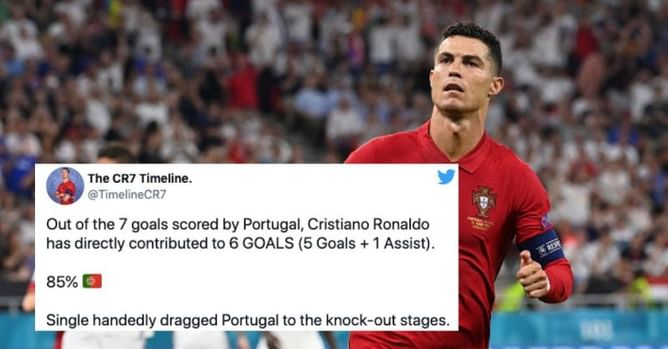 Twitter erupts as Cristiano Ronaldo and Karim Benzema score braces in Portugal's 2-2 draw against France
