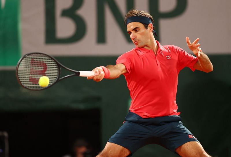 Roger Federer in action