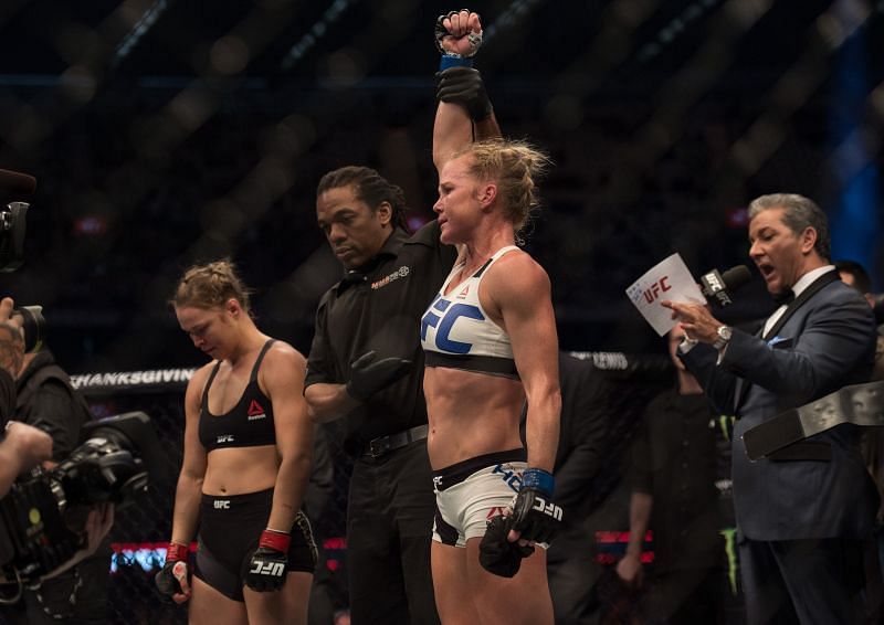 Ronda Rousey hangs her head low after the upset loss against Holly Holm