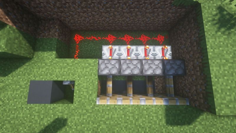 Required Redstone contraption (Image via Minecraft)