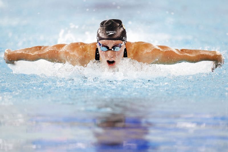 Hali Flickinger competes at the TYR Pro Swim Series in San Antonio