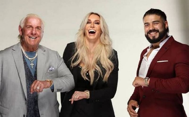 Ric Flair, Charlotte Flair, and Andrade