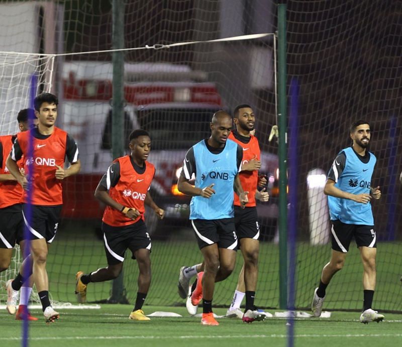 Qatar train before the India game. (Image: QFA)