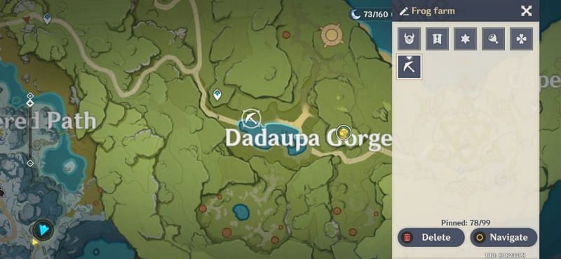 Dadaupa Gorge frog farm location (Image via Genshin Impact)