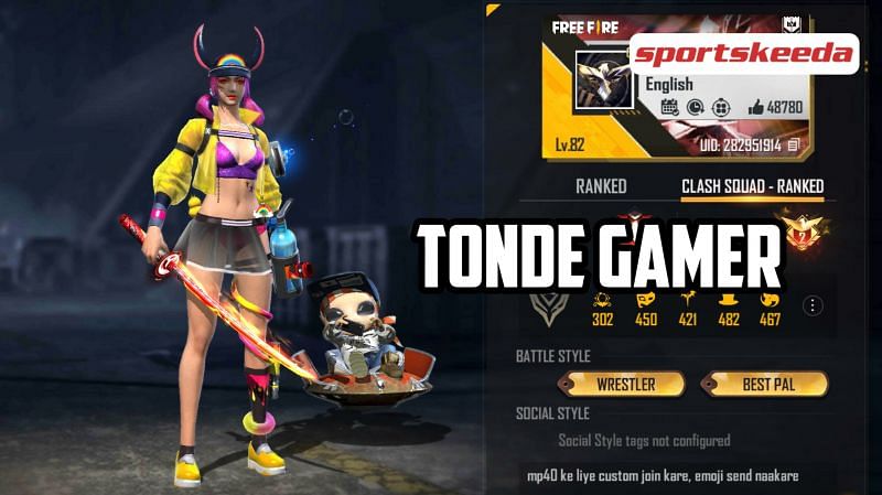 Tonde Gamer&#039;s Free Fire ID details
