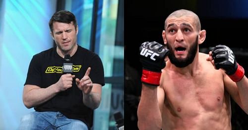 Chael Sonnen (left); Khamzat Chimaev (right).