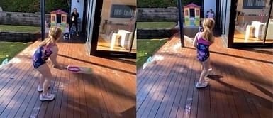 [Watch] David Warner’s daughters have fun playing backyard cricket