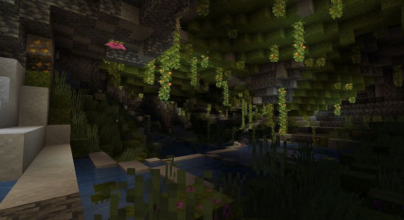 An image of the amazing Lush Caves biome (Image via minecraft.fandom)