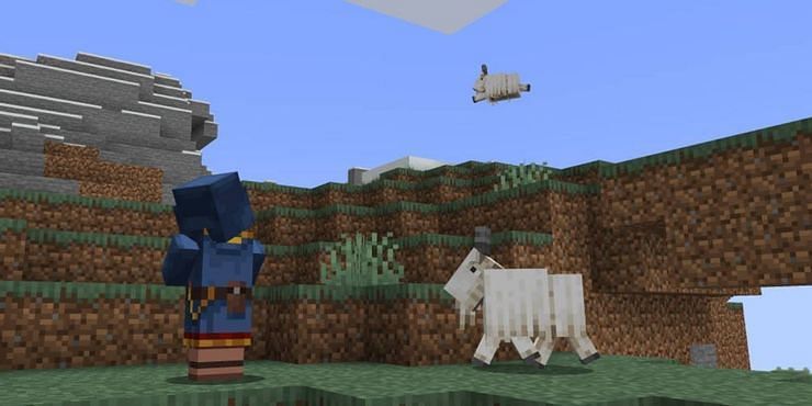 Wandering trader shocked seeing goat jumps (Image via Mojang)