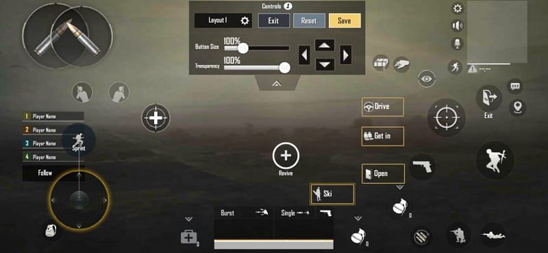 Custom layout option in PUBG Mobile Lite