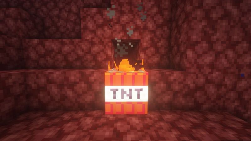 A TNT exploding (Image via Minecraft)