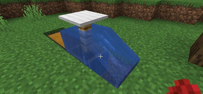 If done correctly, water will flow exactly as shown into the hole