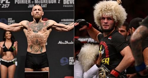 Conor McGregor (left) and Khabib Nurmagomedov (right)