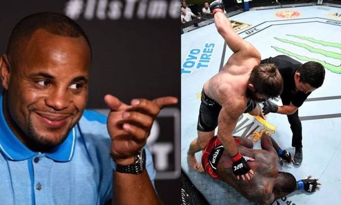 Daniel Cormier reacts to Tanner Boser allegedly grabbing the fence during UFC Vegas 30 fight against Ovince St. Preux