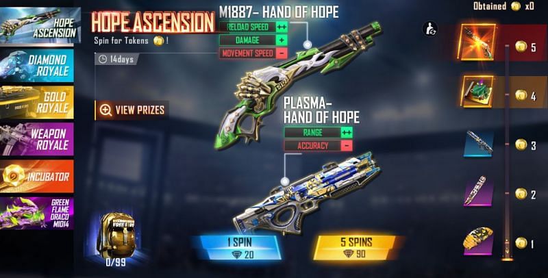 The Hope Ascension event has been added to Garena Free Fire