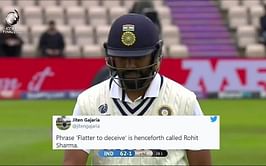 WTC Final: "Scored 34 more than expected" - Twitterati trolls Rohit Sharma for throwing his wicket away