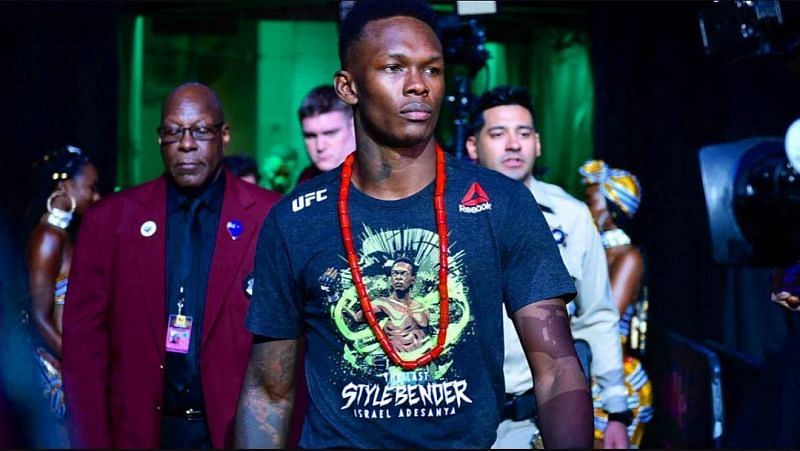 Israel Adesanya walks out for a UFC fight [Photo credit: @stylebender on Instagram]