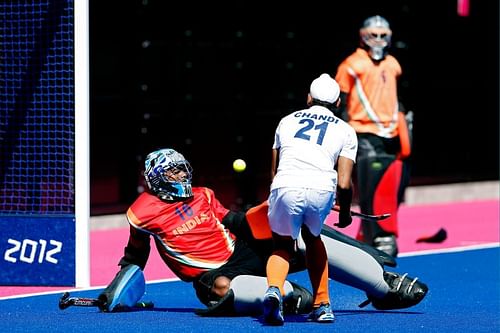 An Indian hockey practice session in progress