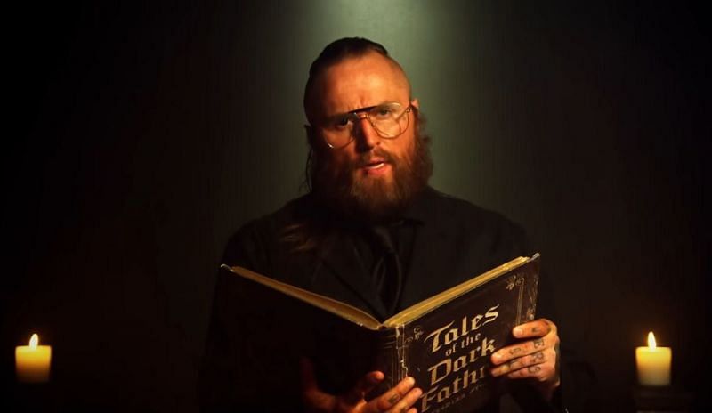 Aleister Black during his &quot;dark father&quot; promo