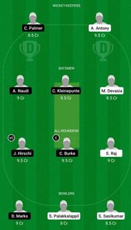 Dream11 Team for Gozo vs Overseas - ECS T10 Malta.