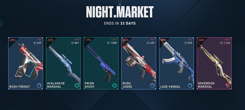 Night Market skins (Image via Riot)