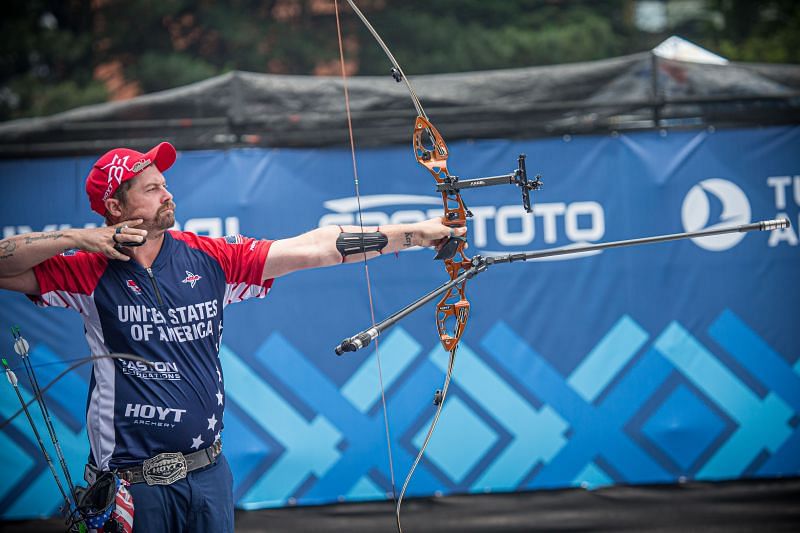 Tokyo Olympics-bound archer Brady Ellison seen in action.