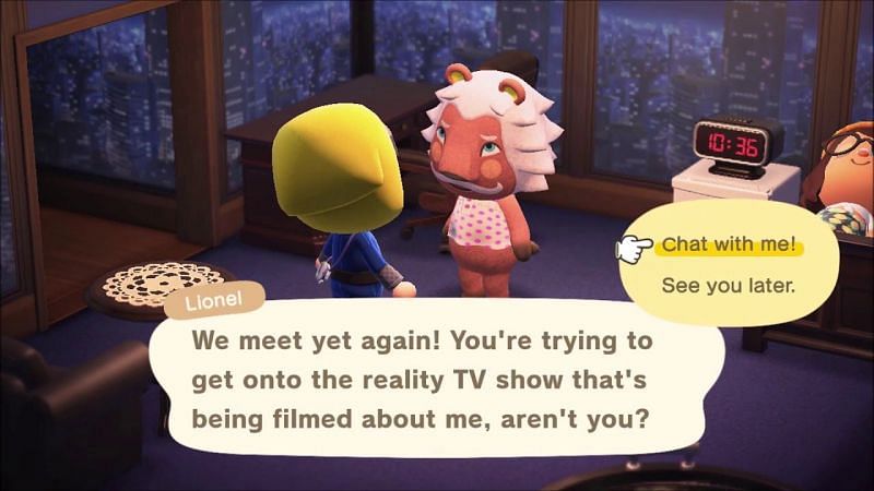 Lionel in Animal Crossing: New Horizons can be pretty moody and arrogant. (Image via YouTube)
