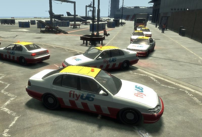 An example of vehicle clumping in GTA 4 (Image via GTA Wiki)