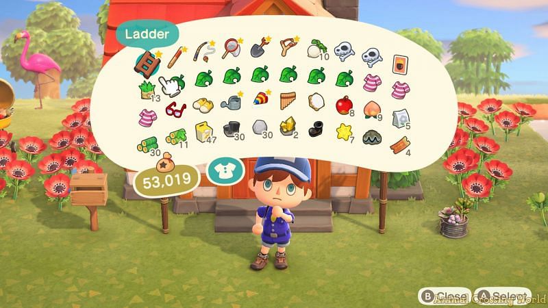 Players&#039; inventory in Animal Crossing (Image via Animal Crossing World)
