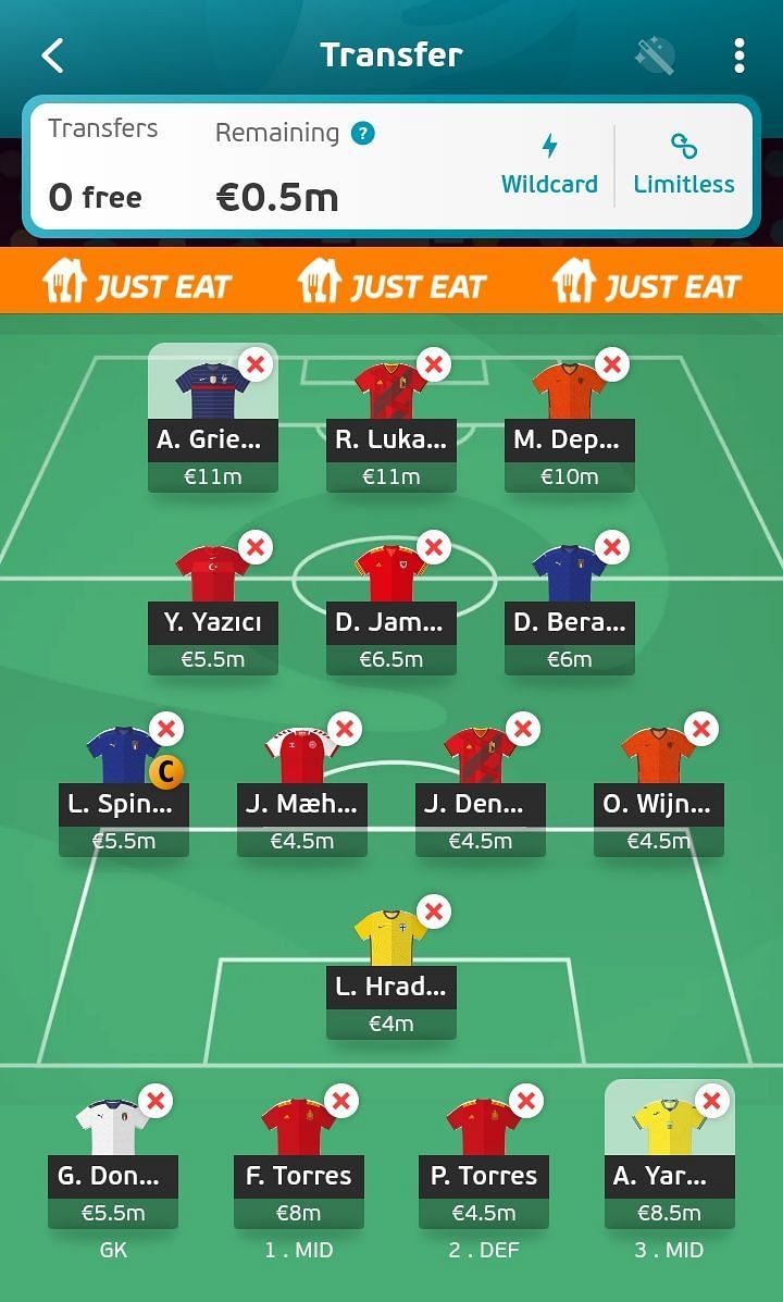 Suggested team for Euro 2020 Matchday 2.