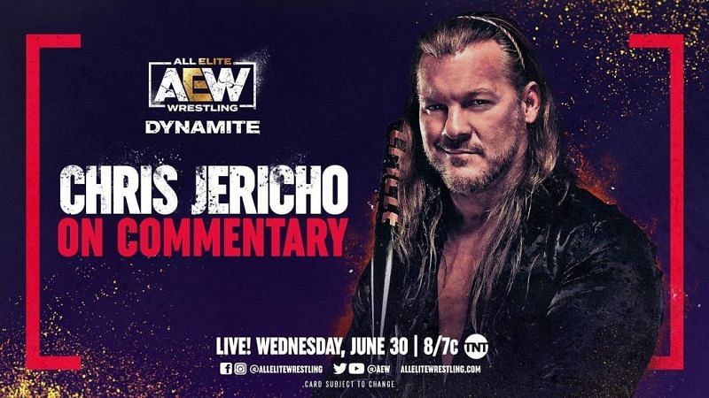 Chris Jericho will return to commentary this Wednesday at AEW Dynamite.