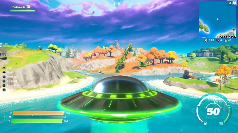 A UFO in Fortnite. Image via YouTube