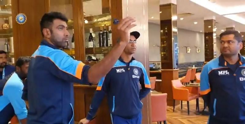 Team India cricketers engage in a game of dart